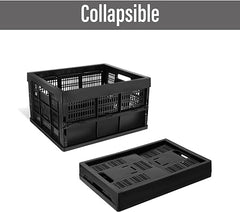 52 Liter Collapsible Heavy Duty Storage Bin/Container, Grated Wall Utility Basket Tote