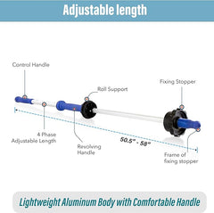 Stretch Wrap Dispenser, Aluminum, Handles 18" Rolls of Film