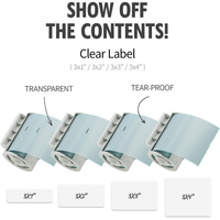 Nemonic Transparent & Waterproof Label Paper Cartridge | 3 x 1 Inch (360 labels)