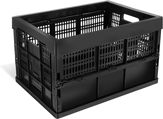 52 Liter Collapsible Heavy Duty Storage Bin/Container, Grated Wall Utility Basket Tote