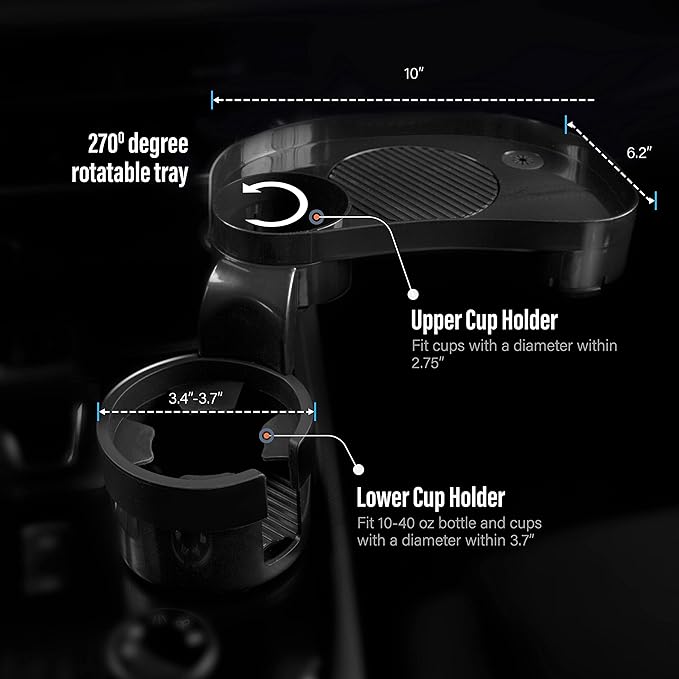 AUTO Jungle Multi Function 2-in-1 Cup Holder with Tray