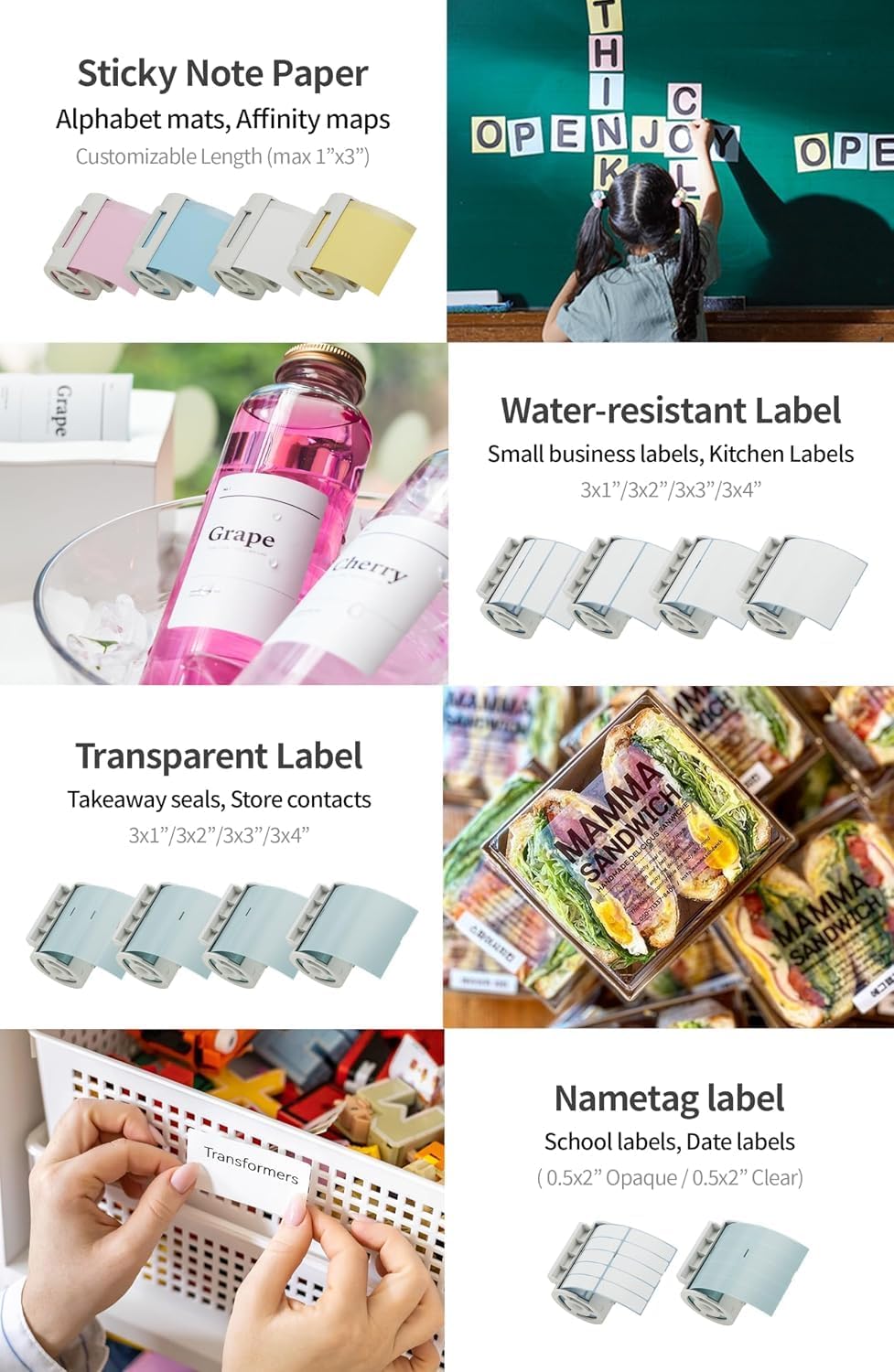 Nemonic Waterproof Label Paper Cartridge | 3 x 2 Inch (190 labels)
