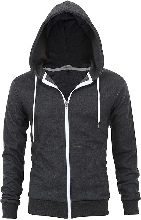 Men's Fashion Fit Full-Zip Hoodie with Inner Cell Phone Pocket