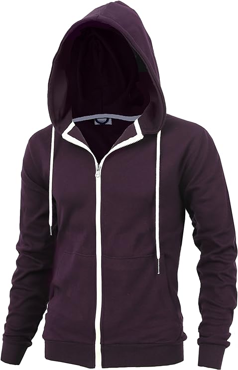 Men's Fashion Fit Full-Zip Hoodie with Inner Cell Phone Pocket