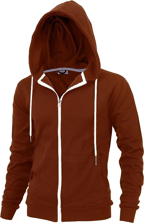 Men's Fashion Fit Full-Zip Hoodie with Inner Cell Phone Pocket